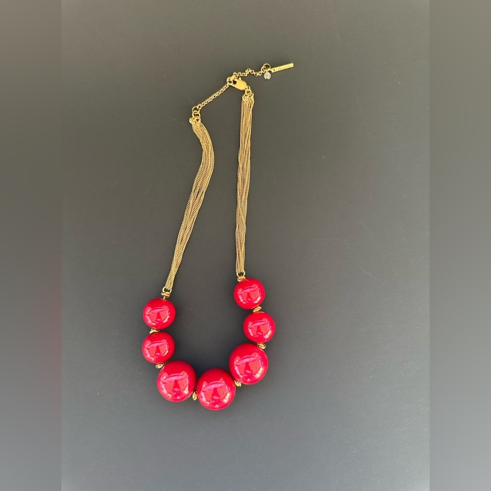 Kenneth Cole Red Beaded Necklace - Picture 3 of 12
